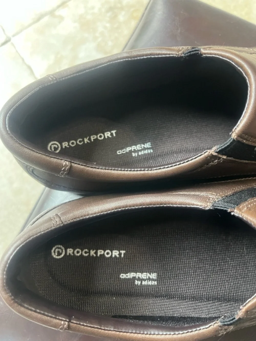 Rockport adiPRENE by adidas Brown Slip-On Leather shoes 👞 🆕 without 📦